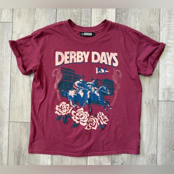 Anthropologie GIRLDANGEROUS Derby Days Boyfriend tee size small - Picture 4 of 8